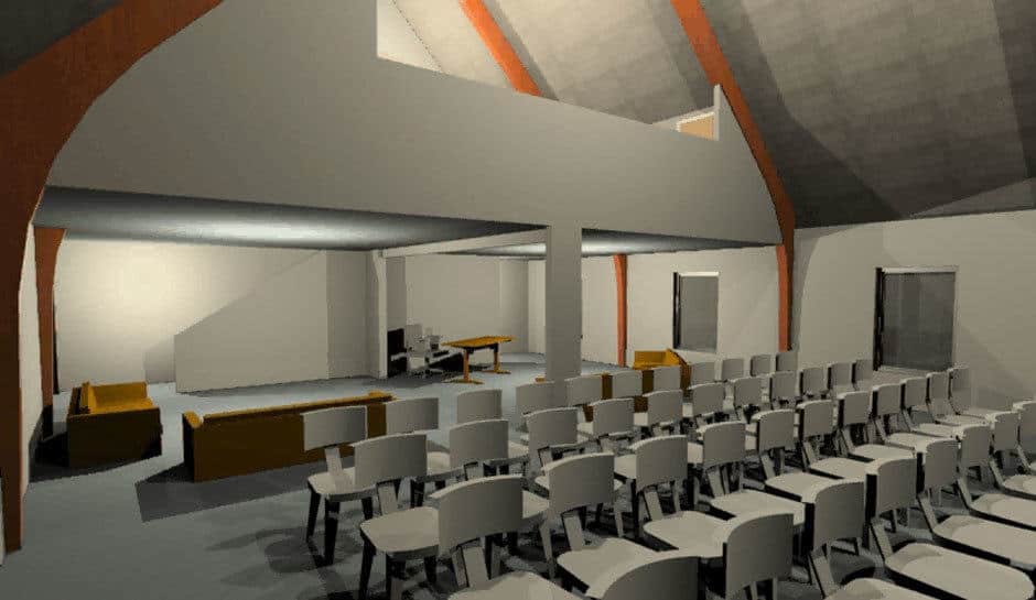 Rendering of Youth Center at Broadway Christian Church in Columbia, Missouri.