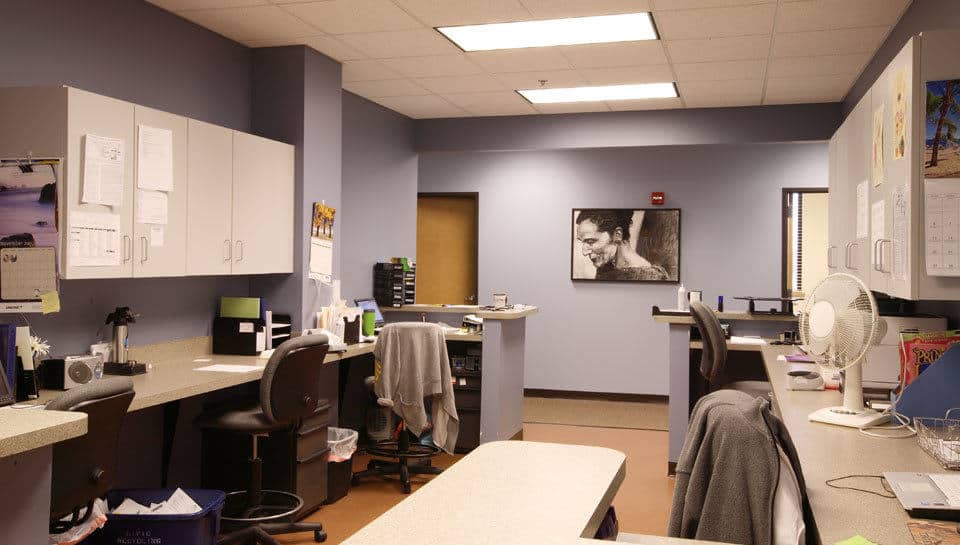 Nurses station at Columbia Family Medical Group in the Columbia Medical Plaza.