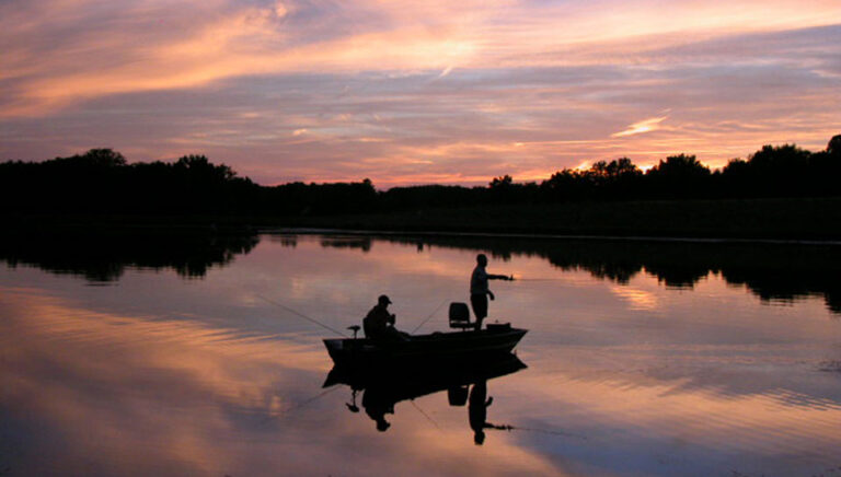 Brad Wright fishing at Mechlin Lake for blog post.