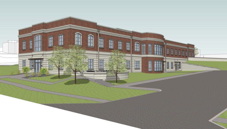 Rendering of the Allied Health Building at Central Methodist University in Fayette, Missouri.